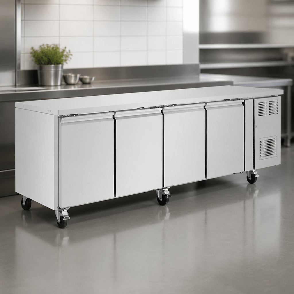 Commercial Four Door Counter Fridge 553L Capacity
