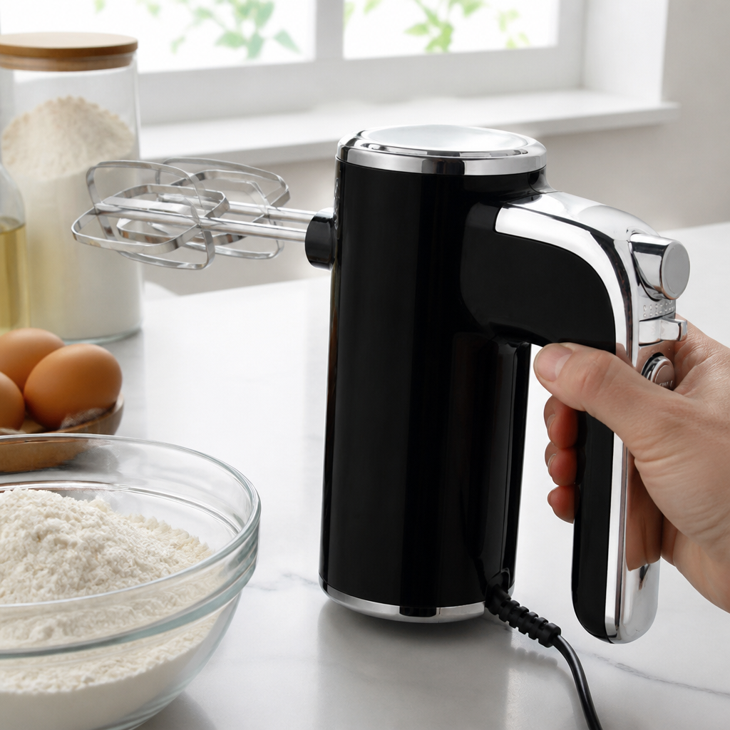 Compact Hand Mixer with Beaters and Dough Hooks 220V