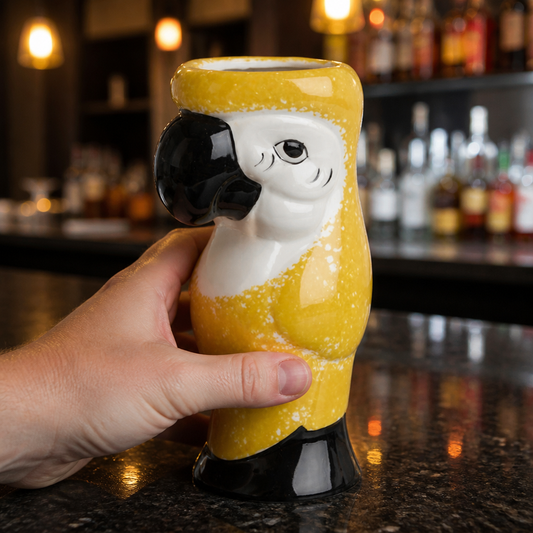 750ml Tiki Mug with Parrot Design in vibrant ceramic