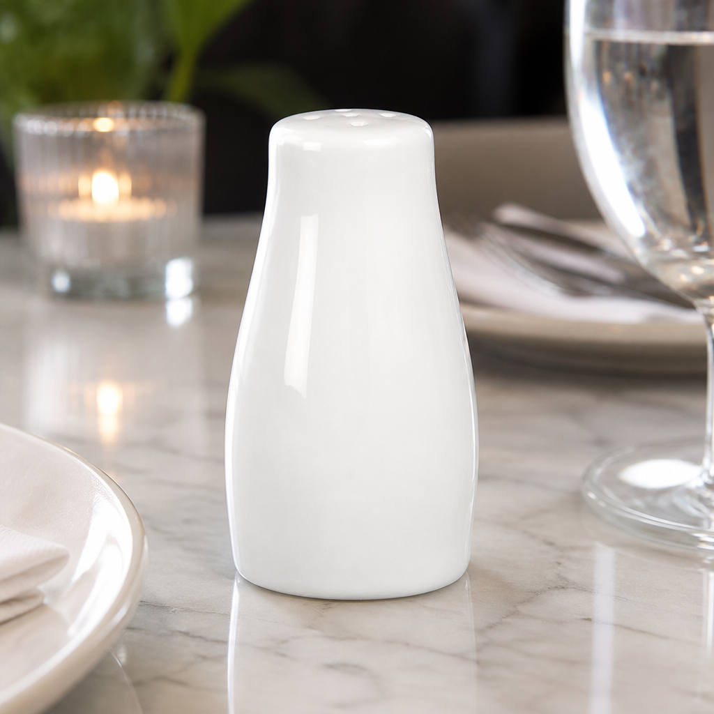 Commercial Porcelain Pepper Shakers 90mm - 12 Pack