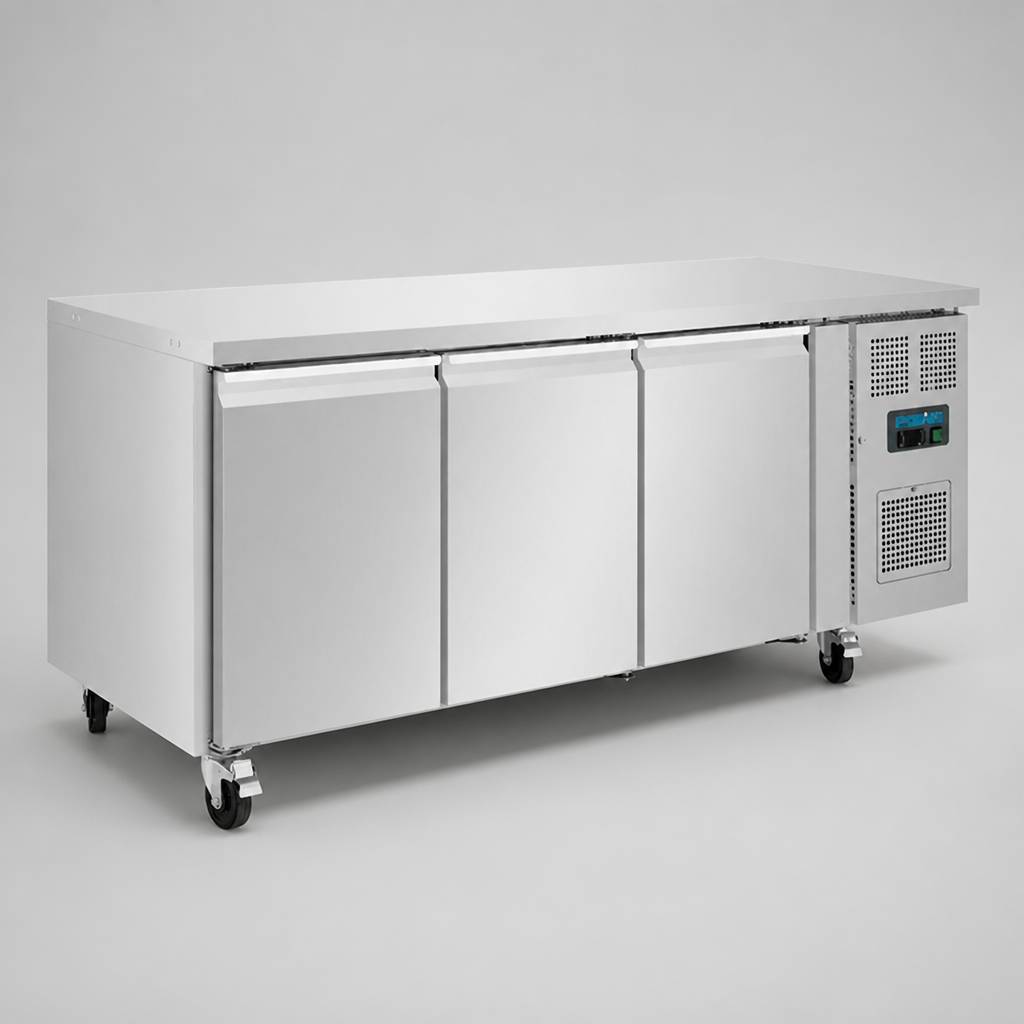 Commercial Triple Door Counter Freezer 417L Capacity