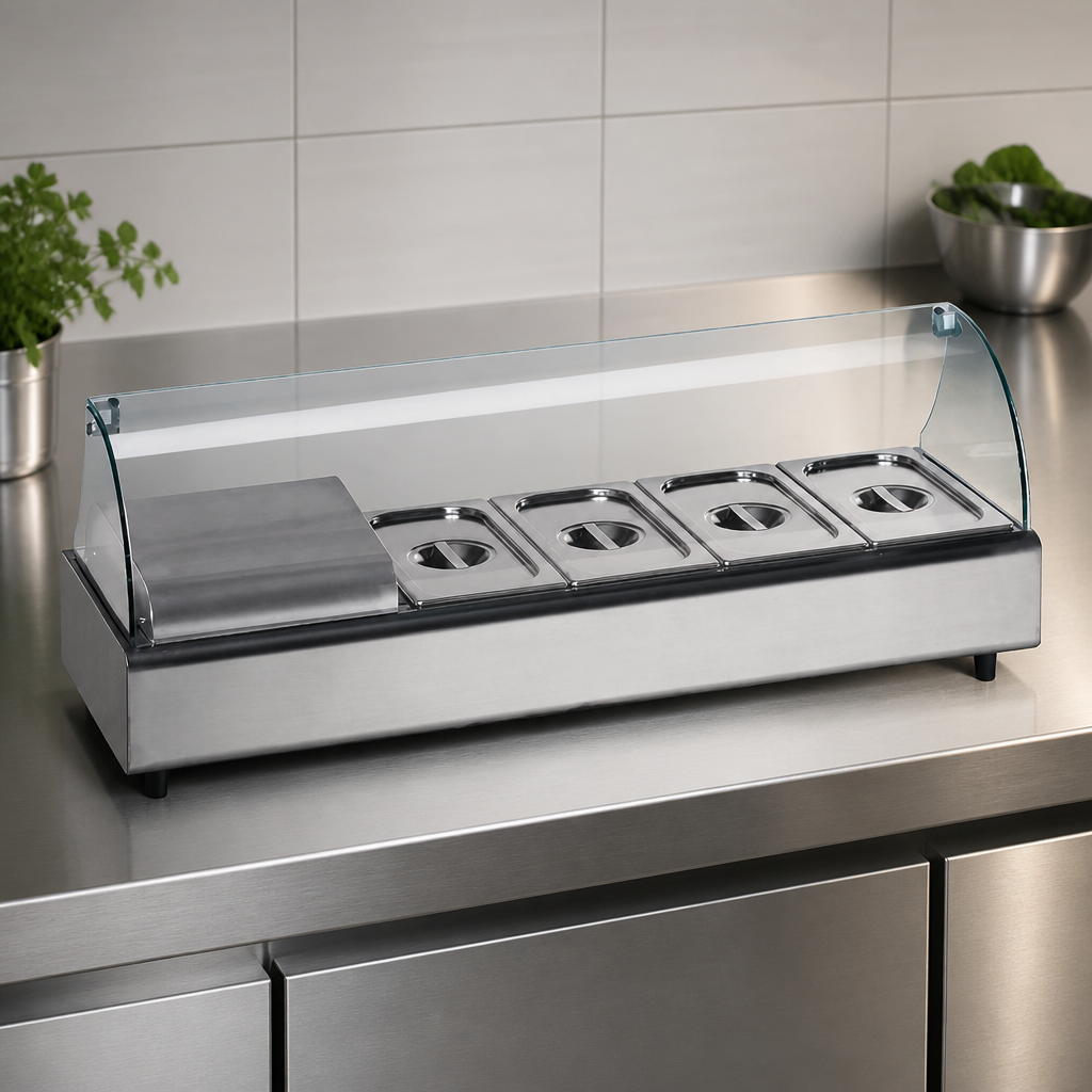 Commercial Countertop Food Display Bar with 4 x 1/3 GN capacity