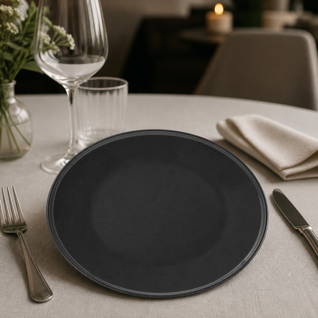 Set of 6 Commercial Slate Dinner Plates 225mm