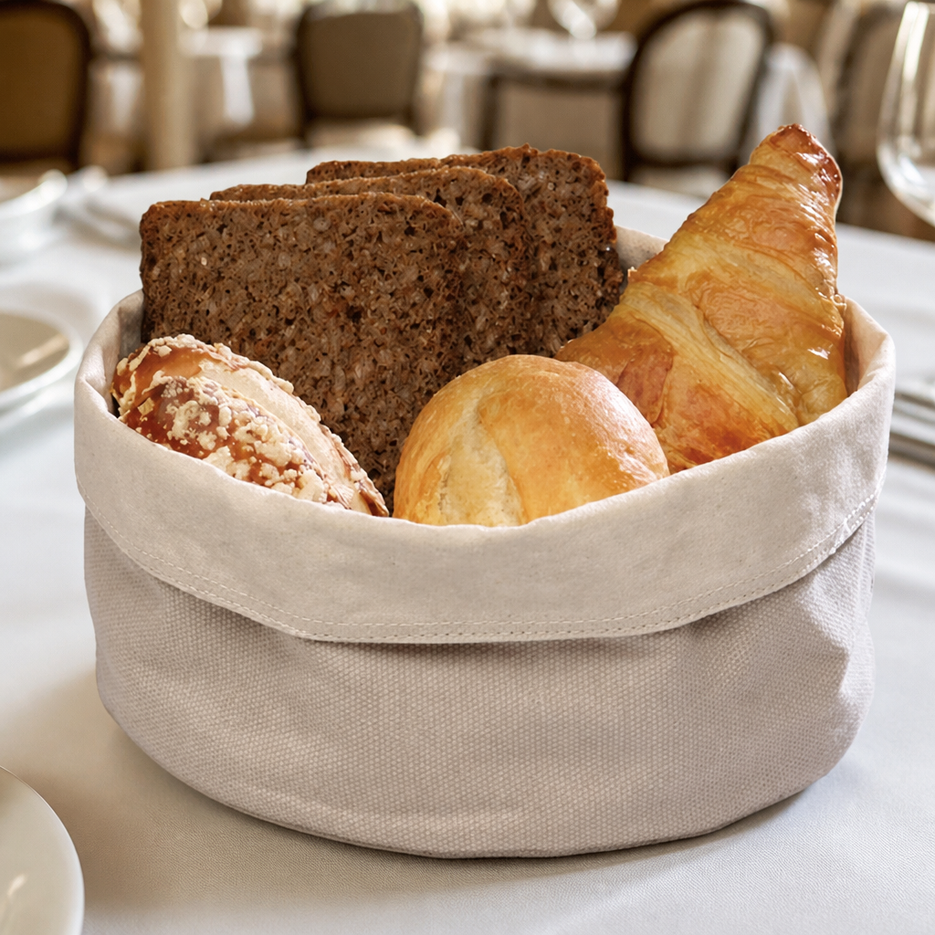 Small Round Canvas Bag for Commercial Breakfast Service 170mm