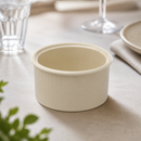 Commercial Ceramic Souffle Dish 100mm Beige Handcrafted