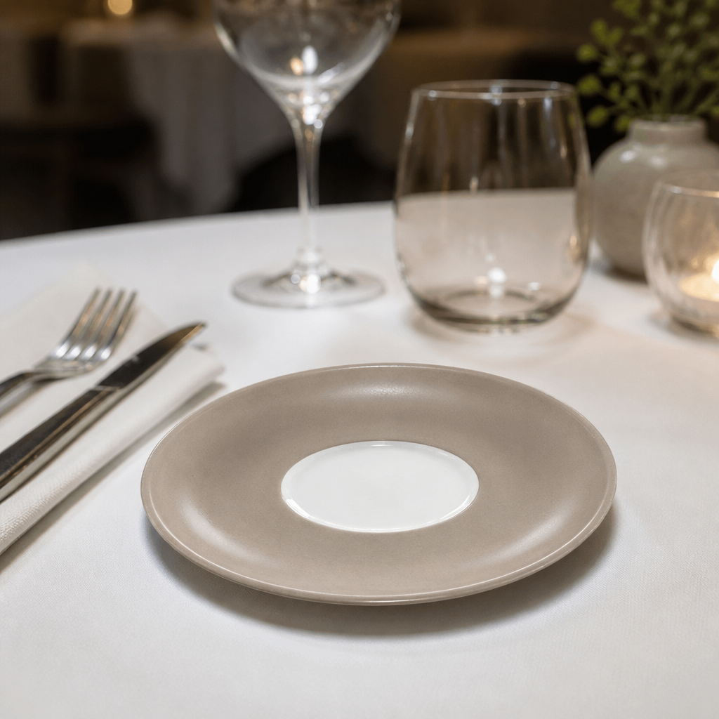Commercial Porcelain Saucers 155mm Smoke 6 Pack