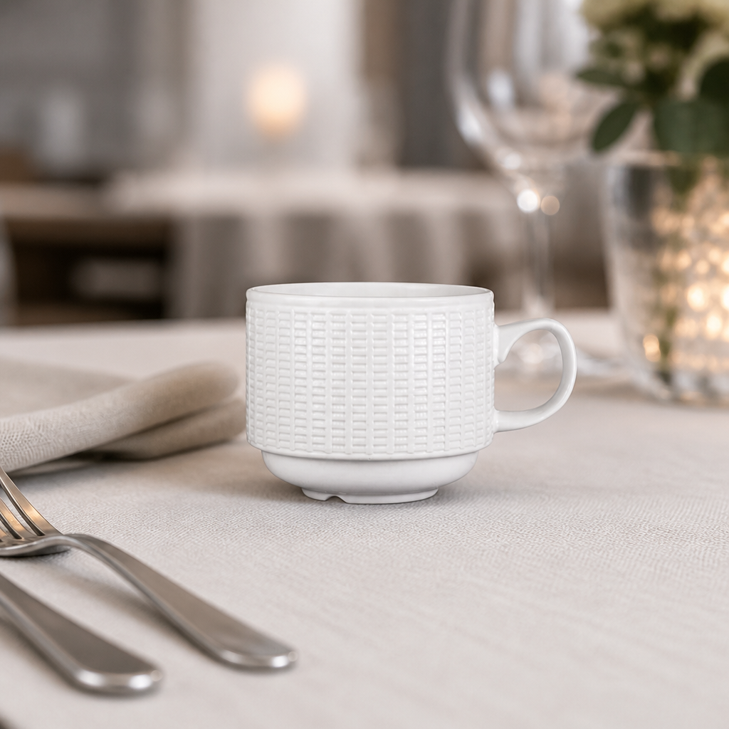 Commercial stacking cups 212.5ml ceramic 36 pack