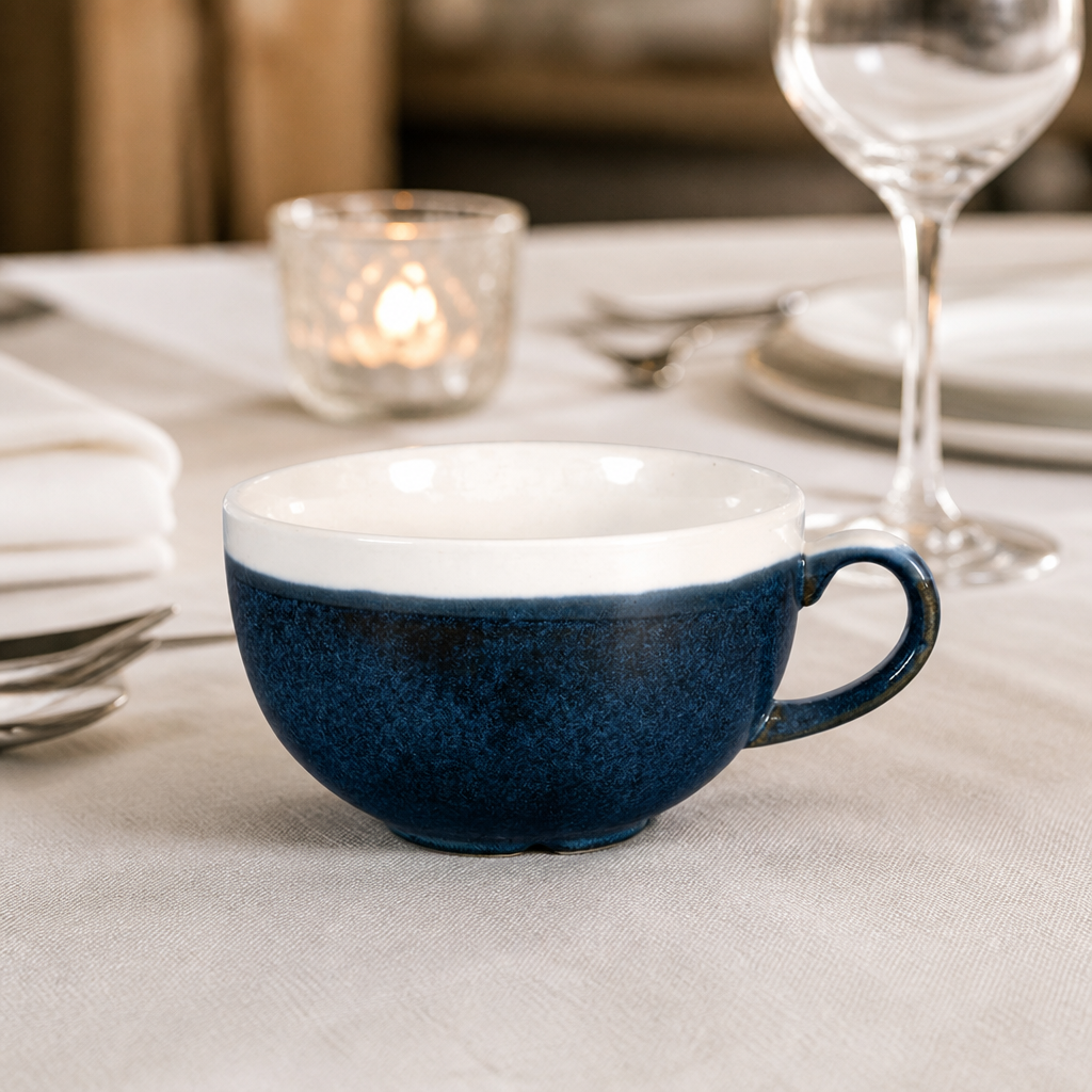Commercial Cappuccino Cups 340ml Sapphire Blue 12 Pack