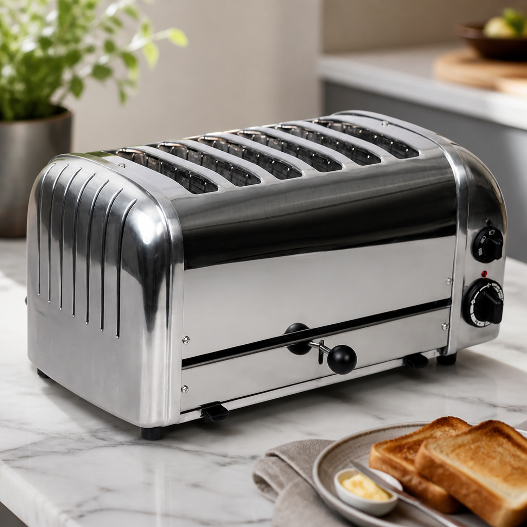 Commercial 6 Slice Toaster with Dial Browning Control