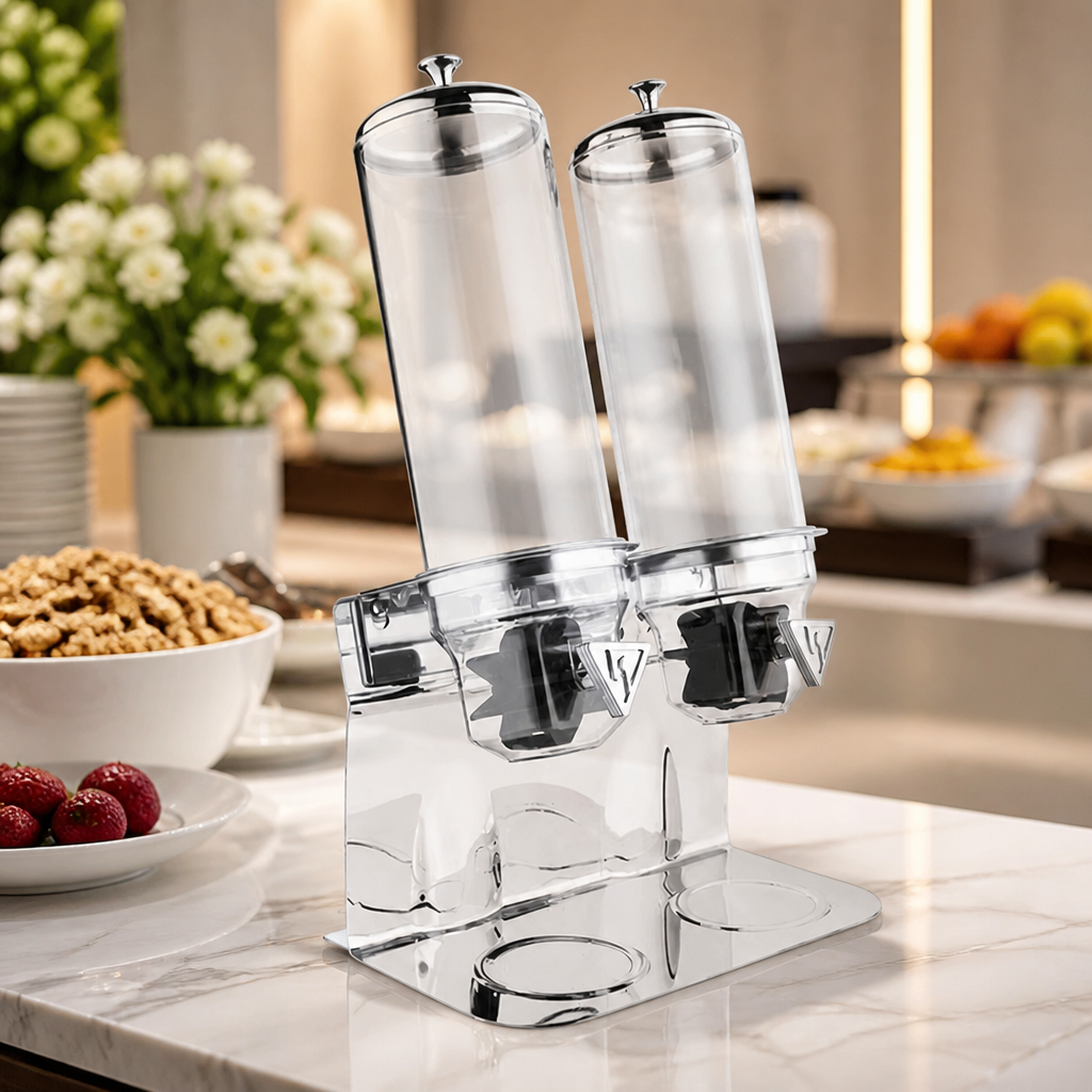 Commercial Cereal Dispenser Double 8Ltr Twin Tanks 2x4L