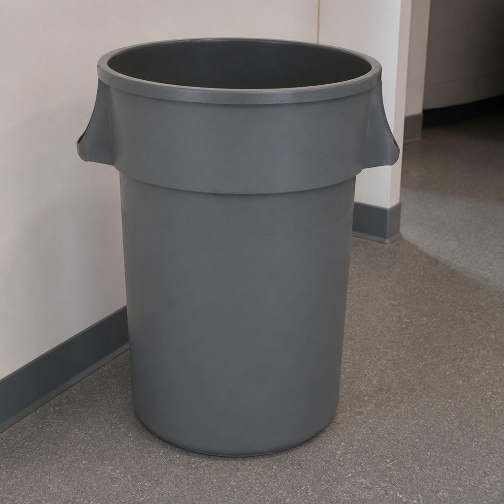 Heavy-Duty 160Ltr Grey Commercial Round Bin