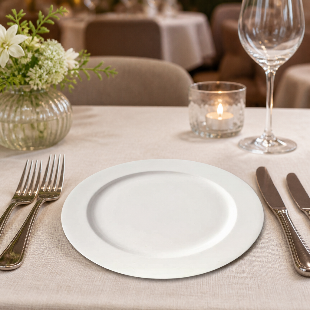 Commercial Bone China Plates 240mm Round 6 Pack