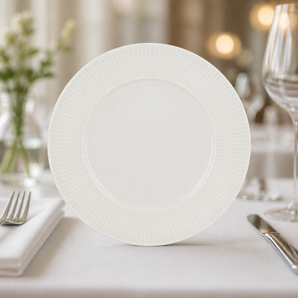 Commercial Rimmed Plates 230mm China 6 Pack