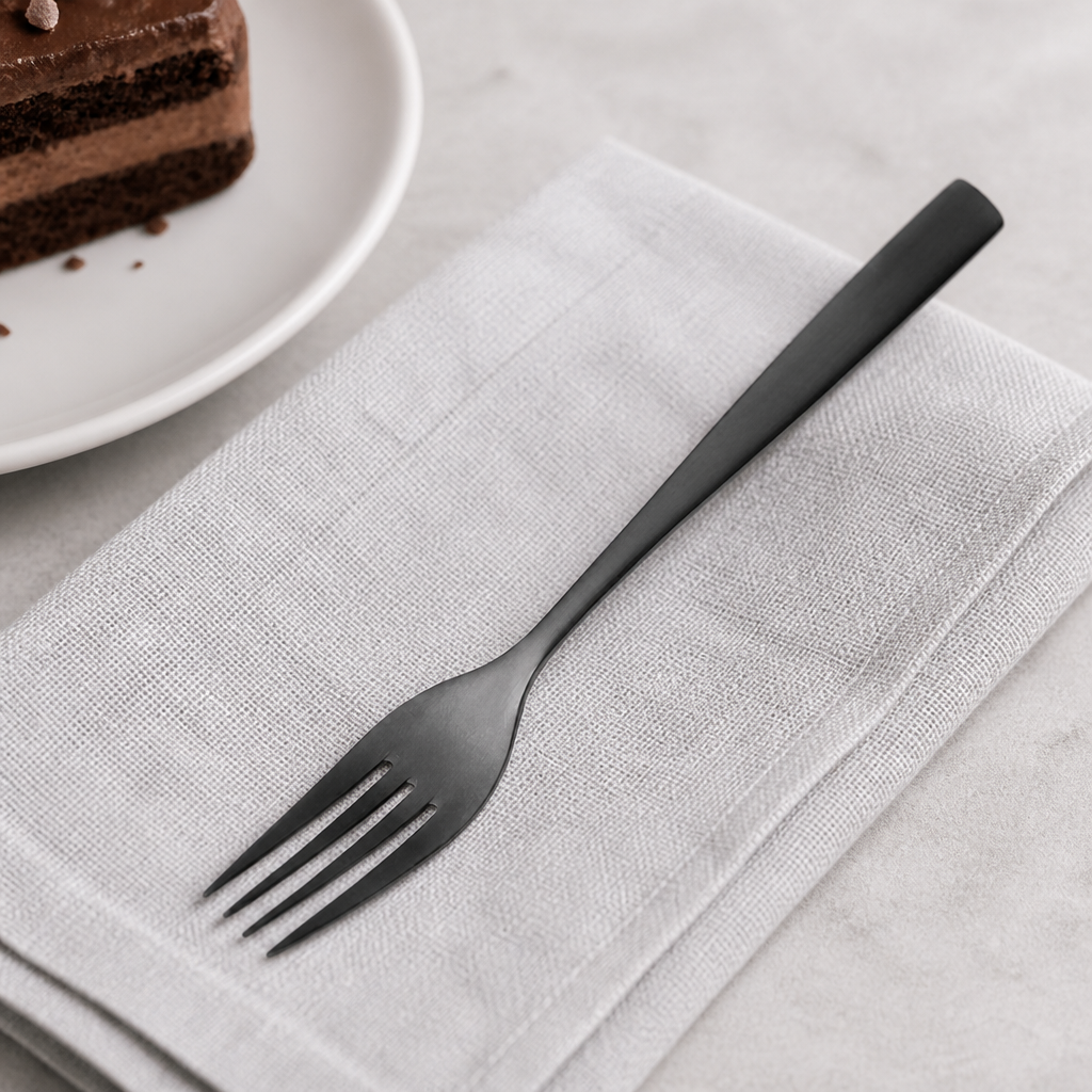 Commercial Black Cake Forks 12 Pack Stainless Steel Cutlery