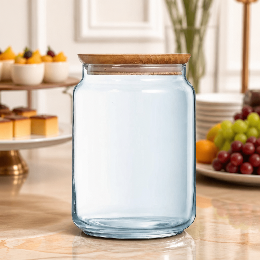 2Ltr Commercial Biscotti Jars with Airtight Wooden Lids