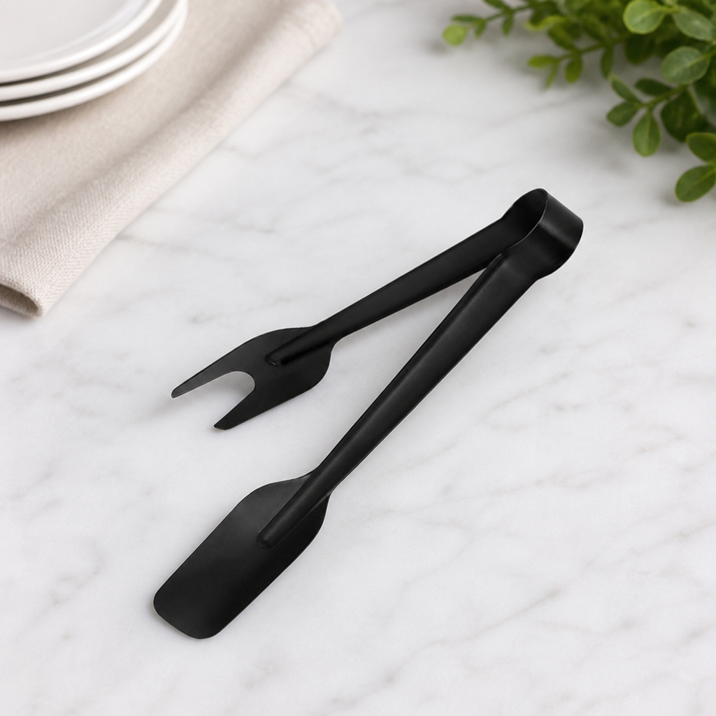 240mm Commercial Serving Tongs Black - Pack of 10
