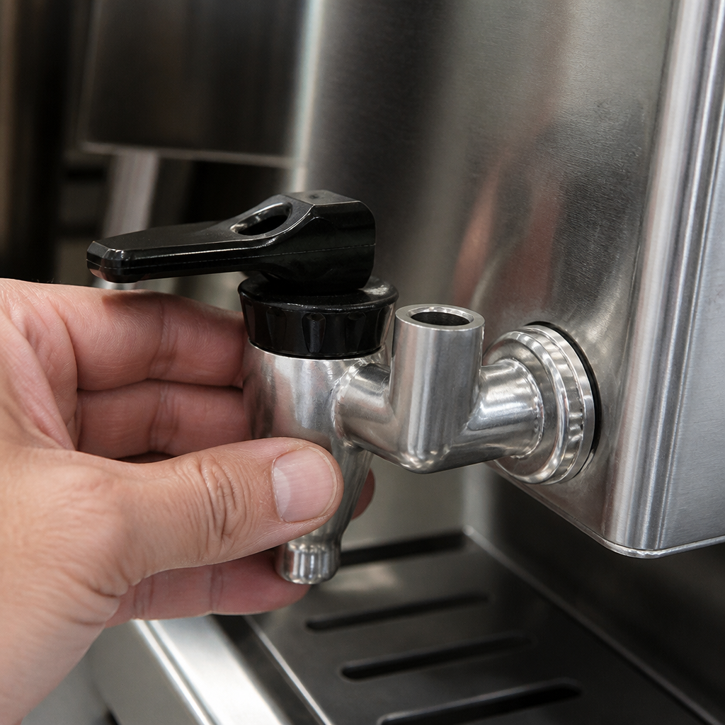 Commercial stainless steel tap for water boilers 36mm high