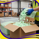 Premium Figure-8 Polystyrene Void Filler for Safe Shipping - Lightweight Green Foam Pieces in 15 Cubic Foot Bag