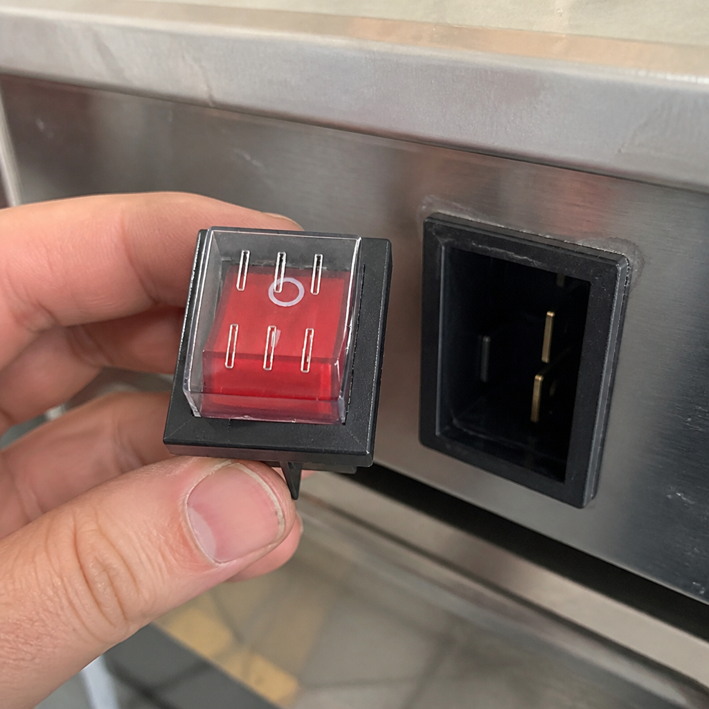 Genuine replacement switch for commercial heated display units
