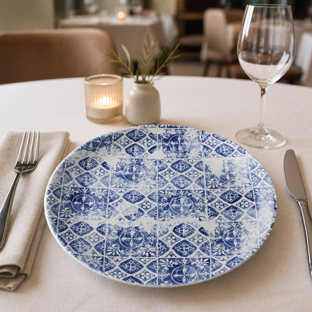 Commercial Porto Blue Coupe Plates 270mm - 12 Pack