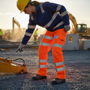 Professional High Visibility Polycotton Cargo Trousers for Women with Flexi-Waist System and Multiple Pockets in Orange