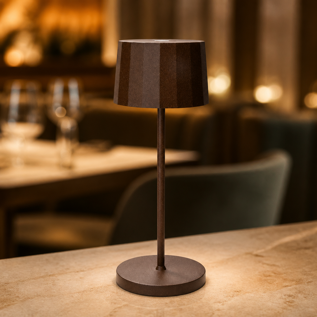 Commercial Rechargeable Table Lights 76x203mm Corten 6 Pack