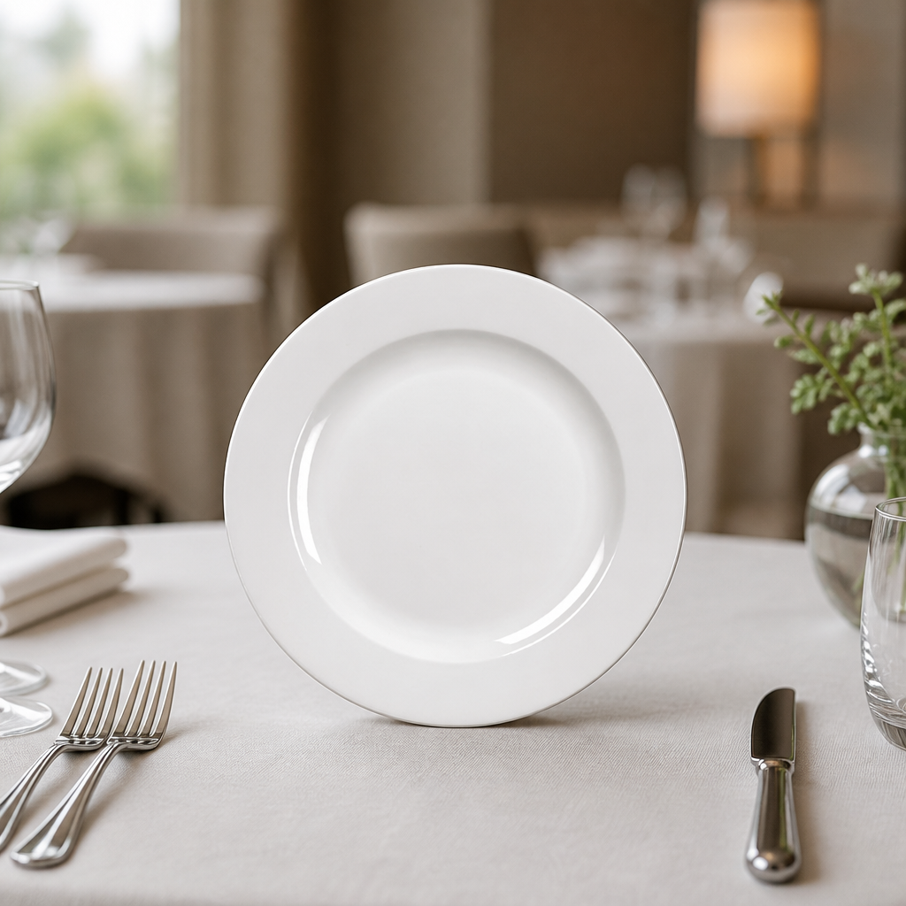 Commercial Mono Plates 252mm with Black Rim 12 Pack
