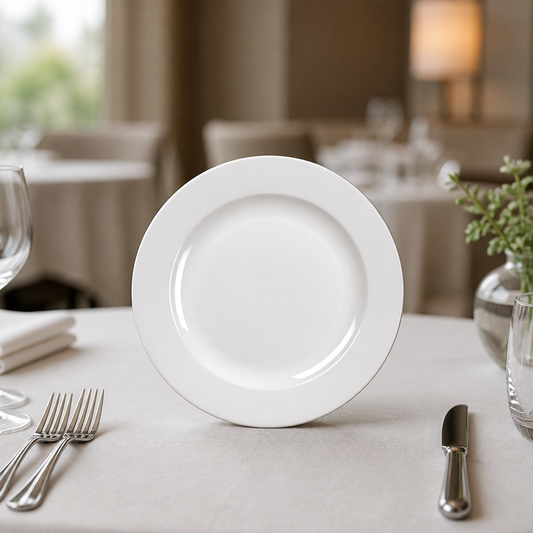 Commercial Mono Plates 252mm with Black Rim 12 Pack