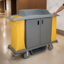 Commercial Housekeeping Trolley With Lockable Doors 90 Ltr