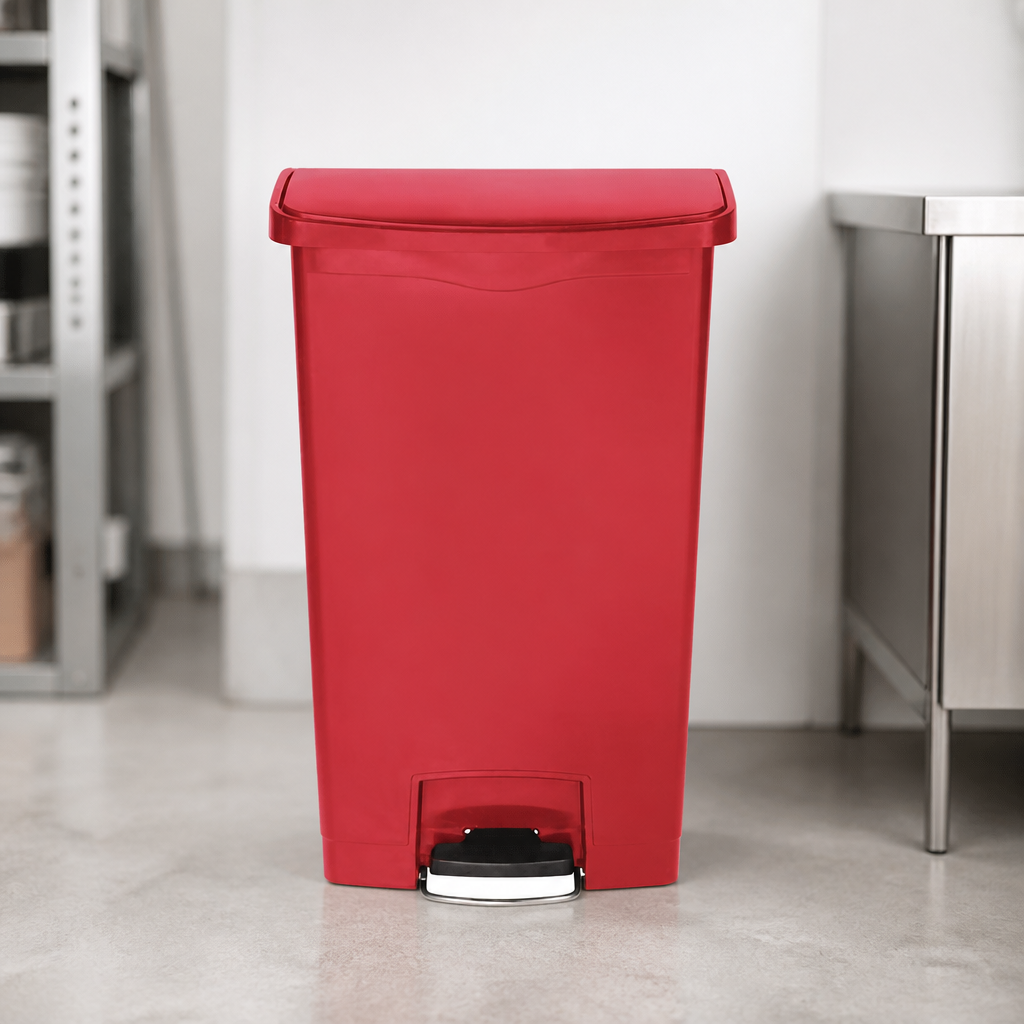 Commercial Step-On Pedal Bin 68L Red