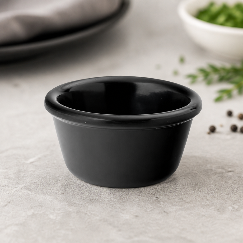 Commercial Melamine Ramekins 40ml Black 48 Pack