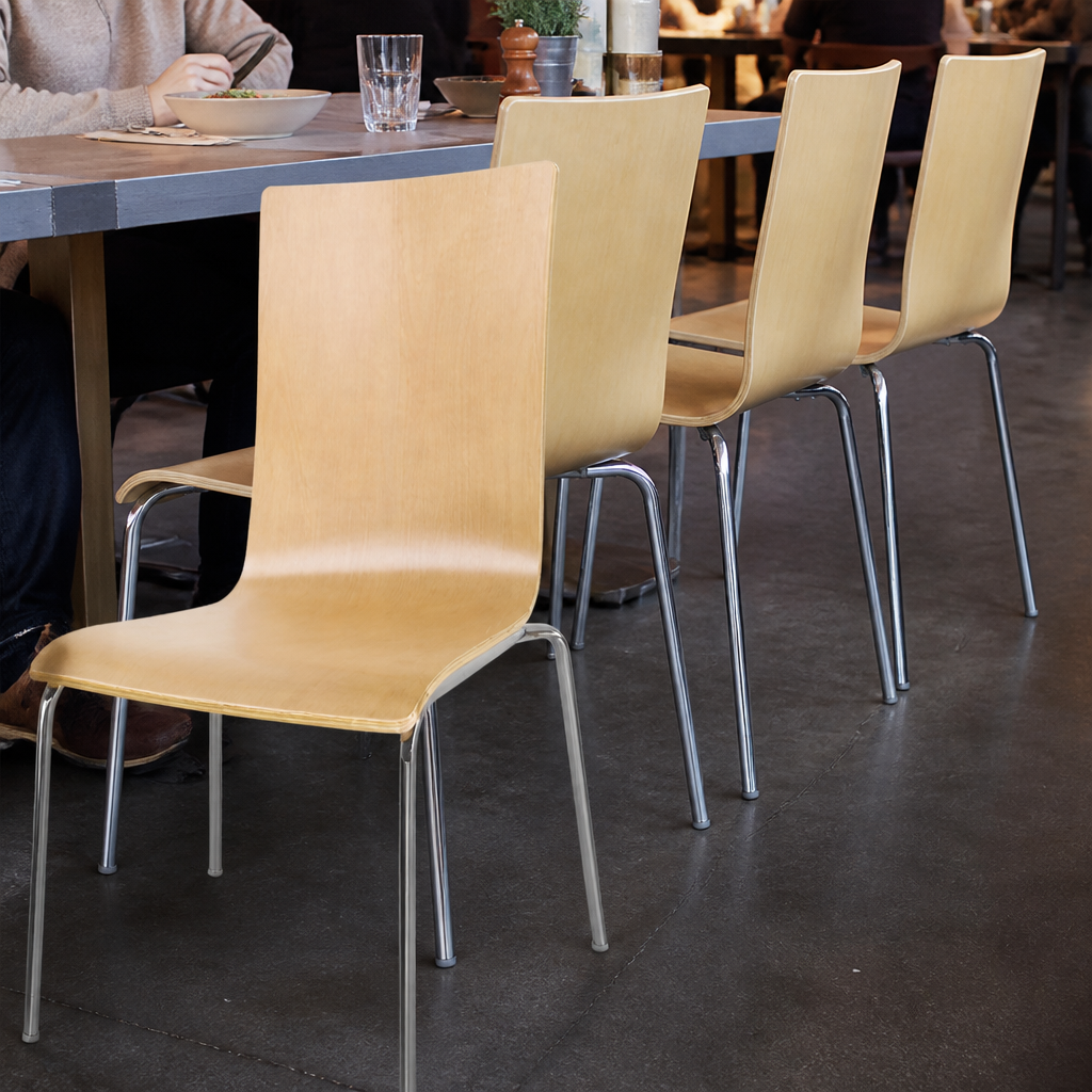 Commercial Seating Sidechair Beech Pack of Four