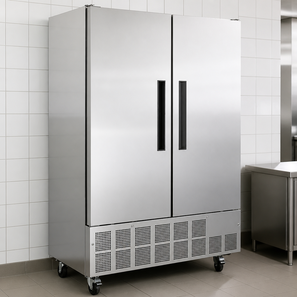 Commercial Double Door Slimline Freezer 960Ltr Capacity