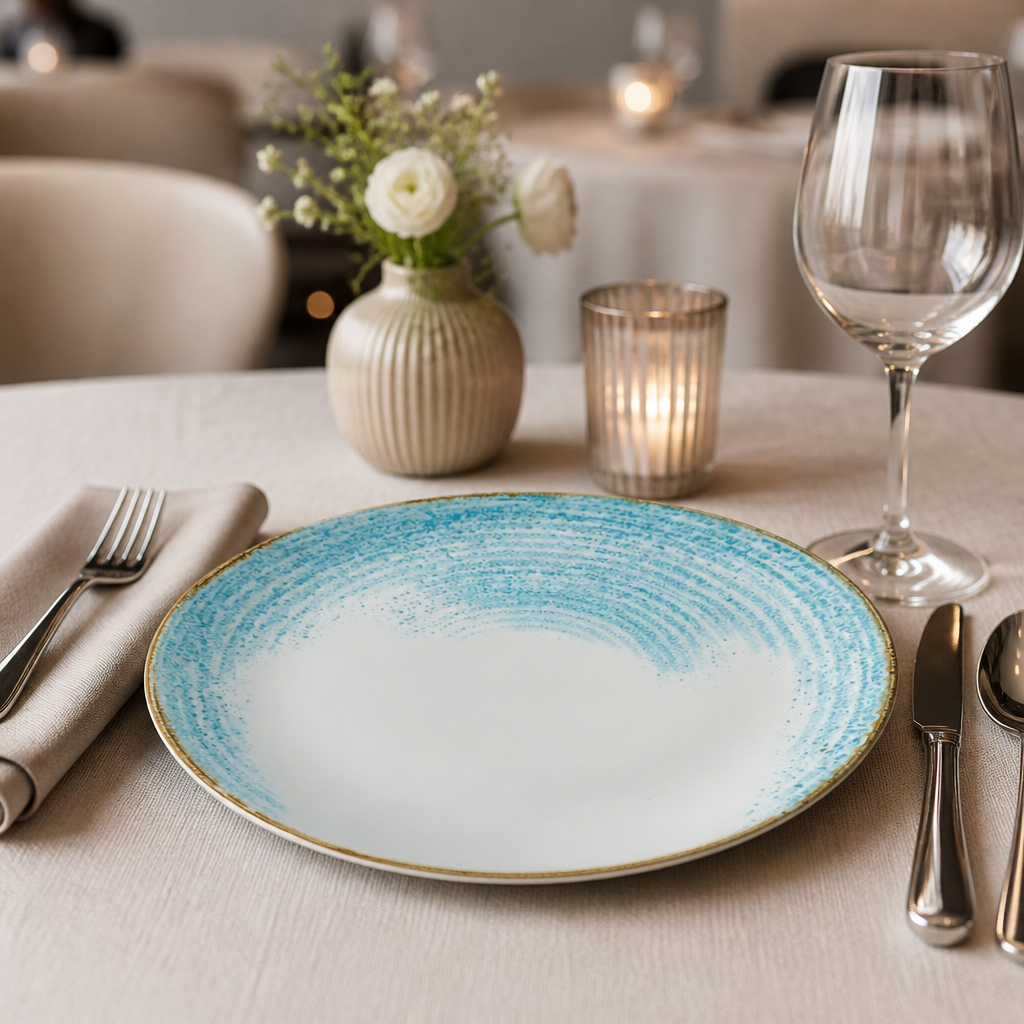 Commercial Aquamarine Coupe Plates 260mm - 12 Pack