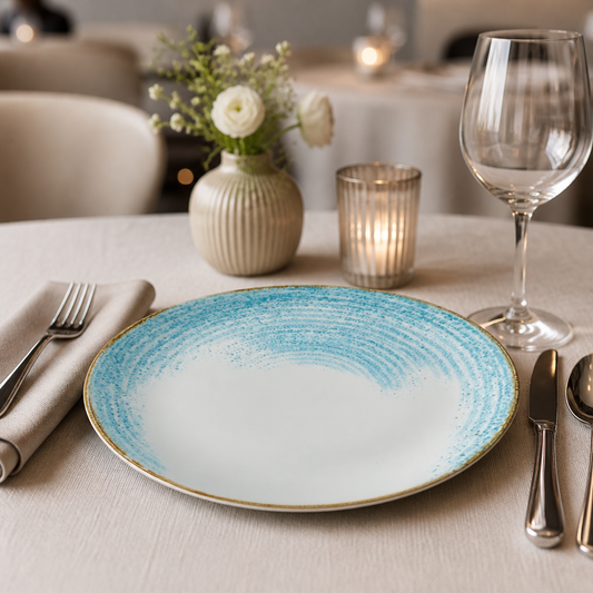 Commercial Aquamarine Coupe Plates 260mm - 12 Pack