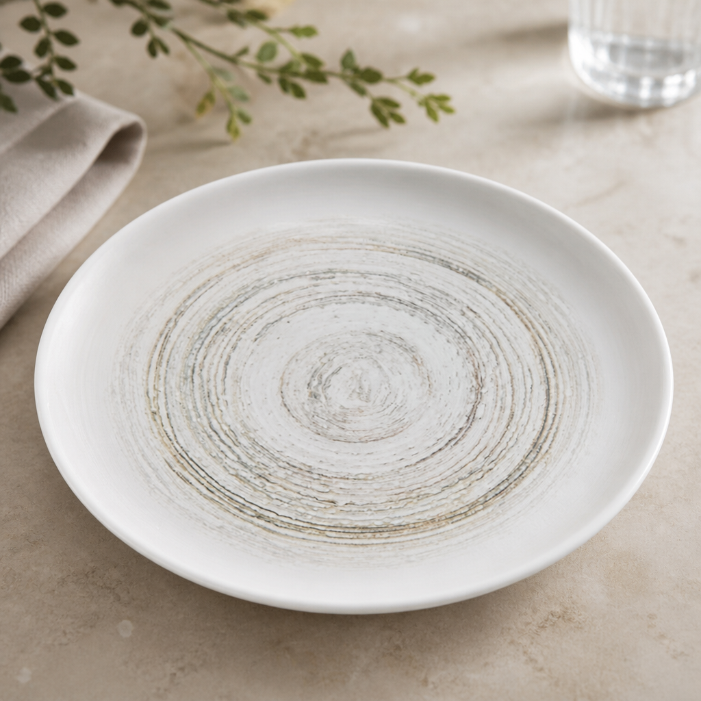 260mm Commercial Walled Plates - 6 Pack Super Vitrified Ceramic