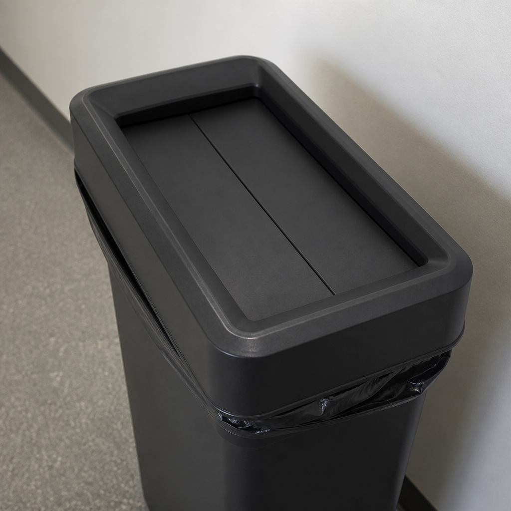 Commercial 60/80L Slim Bin Lid with Hinged Access - Black