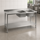 Commercial Stainless Steel Sink Left Hand Drainer 1800mm