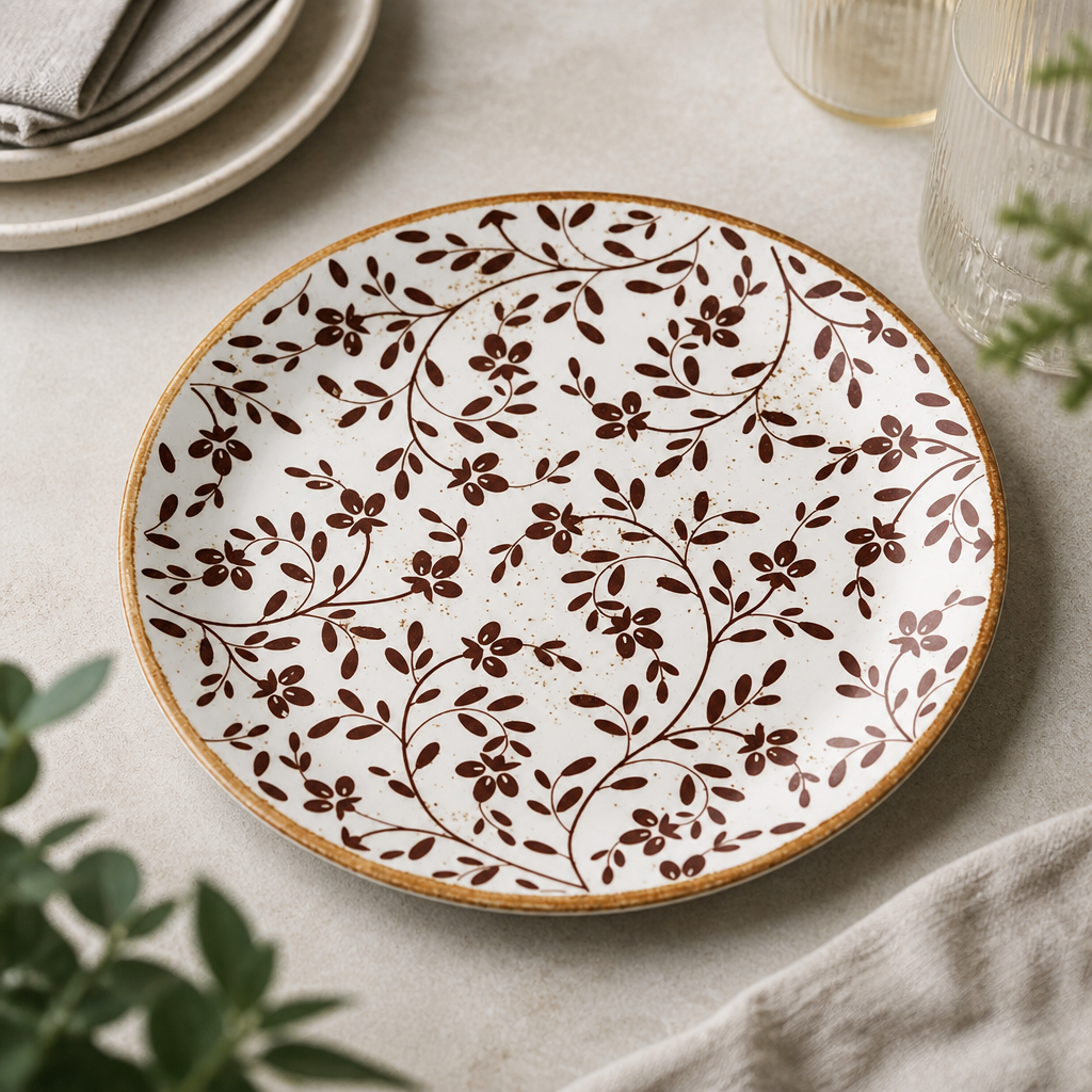 Commercial 255mm Coupe Plates Brown - 12 Pack