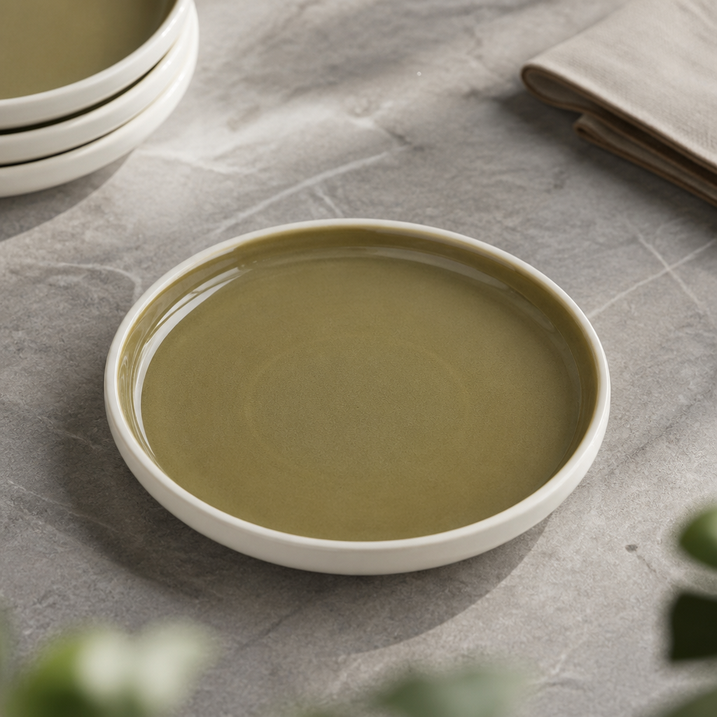 Commercial Stack Plates Olive 165mm for Hospitality 12 Pack