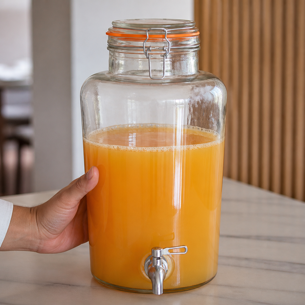 8.5L clear commercial glass drink dispenser