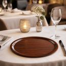 380mm Walnut Round Canteen Tray - 24 Pack Commercial Trays
