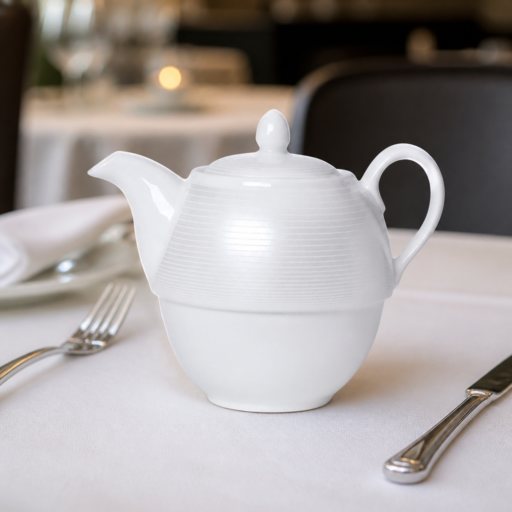 460ml Commercial Teapot Set of 6 in elegant bone china design