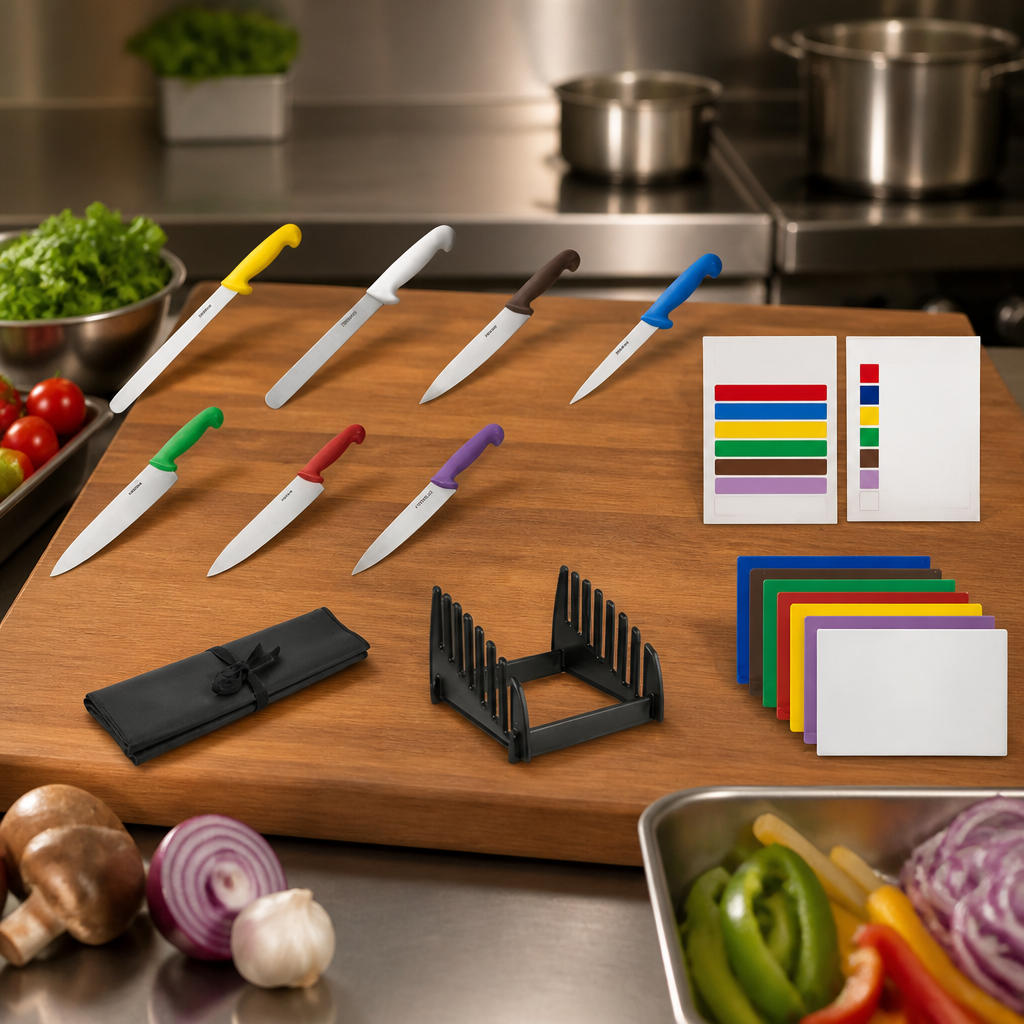 17-Piece Commercial Colour-Coded Food Safety Knife Set