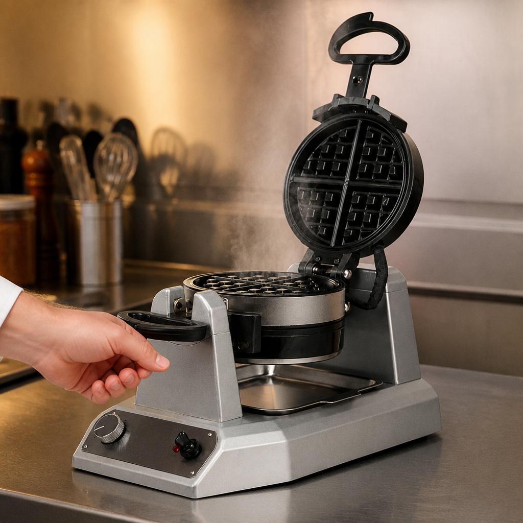 Commercial Double Waffle Maker for 50 waffles per hour
