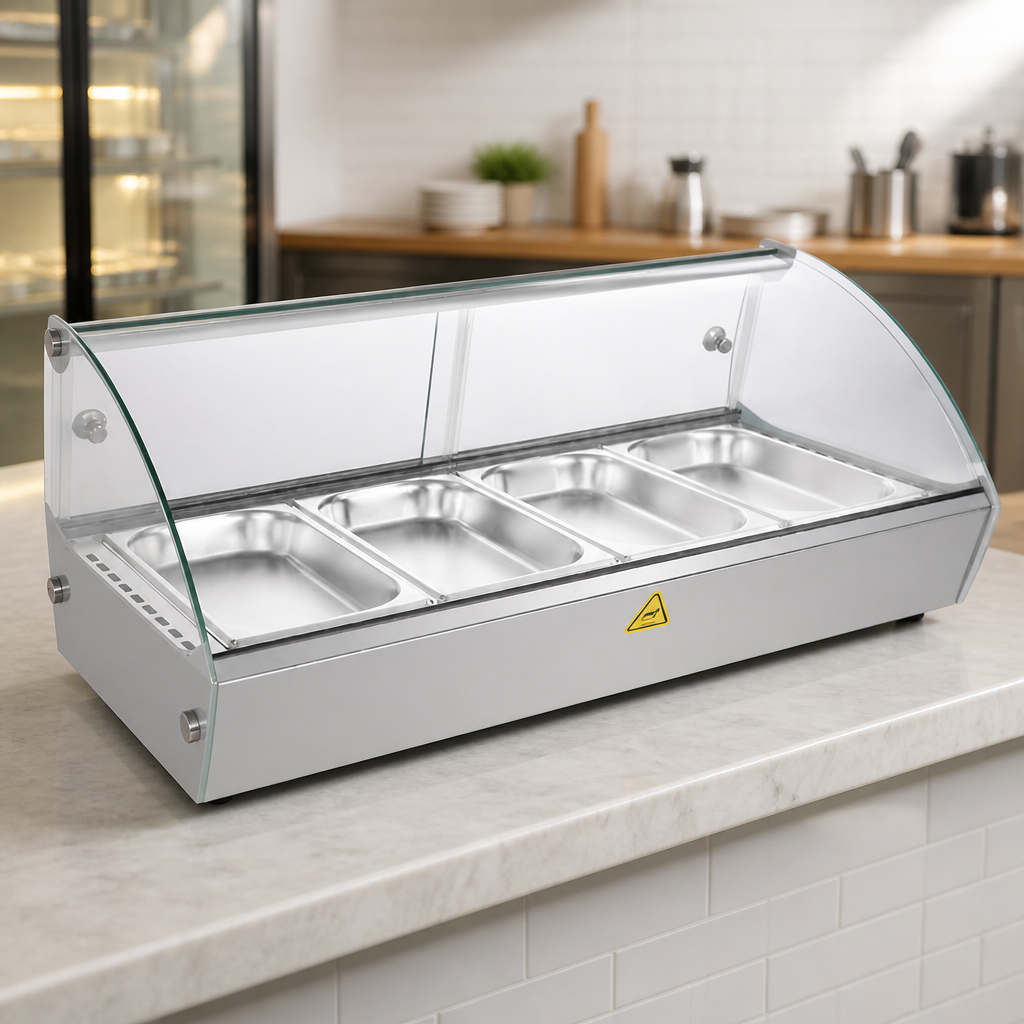 Commercial Heated Food Display 800mm 4x 1/3GN Capacity