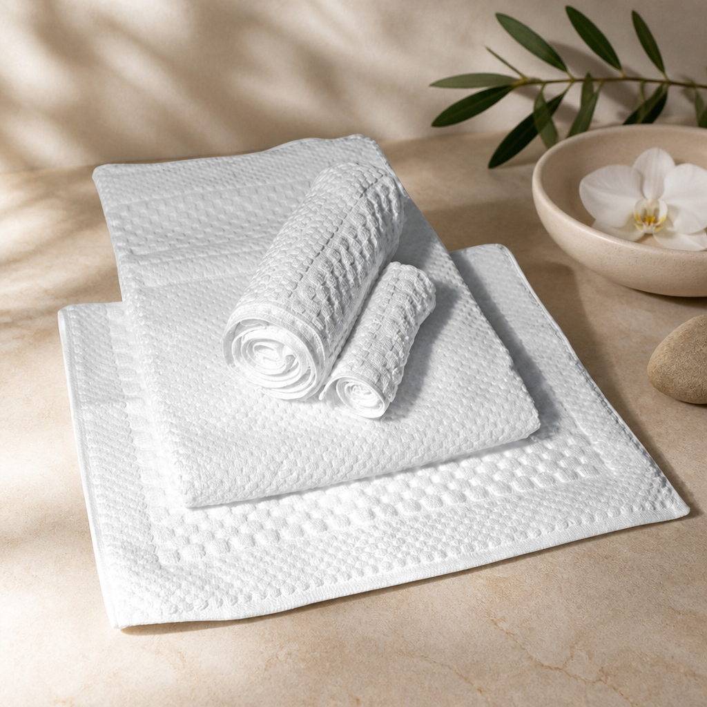 Chequers Towel Set of 4 for home and spa use