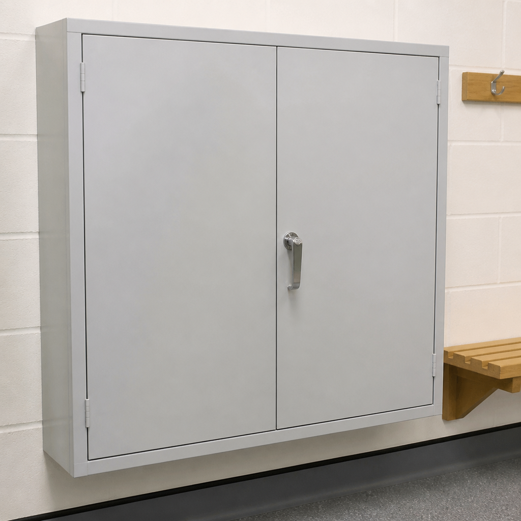 Commercial Lockable Cabinet Double Door 30Ltr Grey