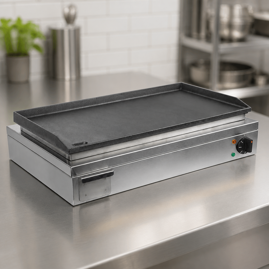 Electric Double Griddle 590 x 310mm Commercial Smooth Plate