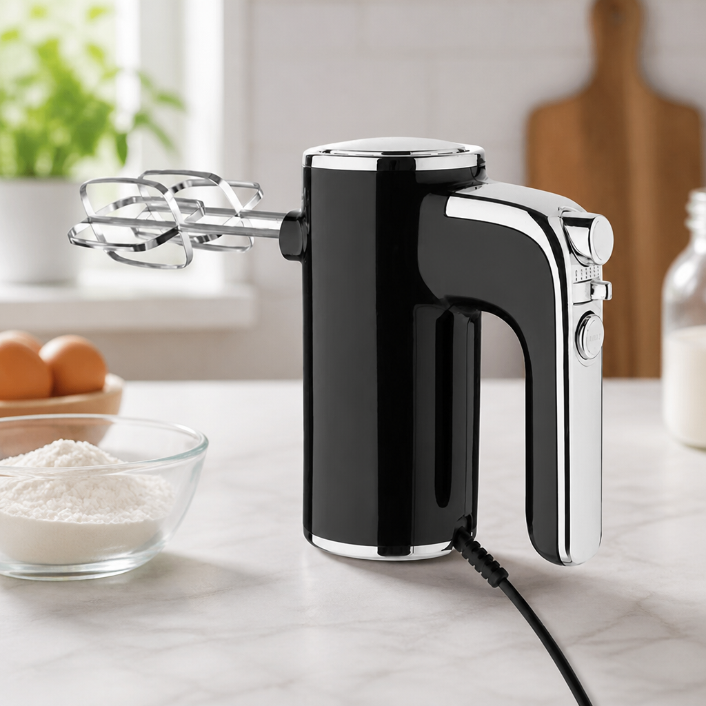 Compact Hand Mixer with Beaters and Dough Hooks 220V